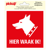 Pickup pictogram 15x15 cm hier waak ik !
