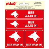 Pickup pictogram 15x15 cm hier waak ik ! 4 stuks