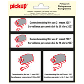 Pickup pictogram 15x15 cm camerabewaking 4 stuks