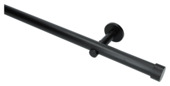 Tringle à rideaux 28 mm Intensions Modern acier noir 120 cm set complet