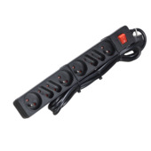 Bloc multiprises 8 prises avec interrupteur Handson 4 prises euro 4 prises avec terre noir 2,5 m