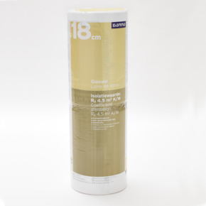 Rouleau de laine de verre GAMMA 18x60x400 cm 4,8 m² Rd=4,5 2 pièces (uniquement en vente au webshop)