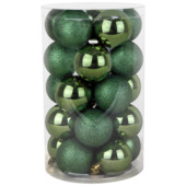 Christmas Goods kerstballen mix kunststof 25 stuks dennengroen Ø 16 cm