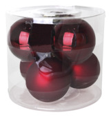Boules de Noël Christmas Goods en verre bordeaux 6 pièces