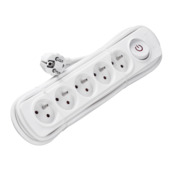 Handson stekkerdoos met schakelaar 5-voudig wit 3 m