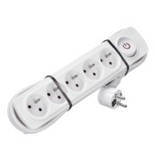 Bloc multiprises 5 prises avec interrupteur et fiche plate Handson blanc 1,5 m