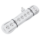 Handson stekkerdoos met schakelaar 8-voudig wit 3 m