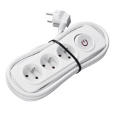 Multiprise avec 5 prises Schuko avec interrupteur Lanberg, couleur blanche  1,5m - Cablematic