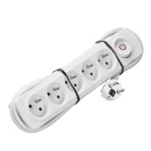 Bloc multiprises 5 prises avec interrupteur Handson blanc 1,5 m