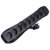 Bloc multiprises 8 prises avec interrupteur Handson noir 1,5 m