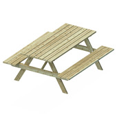 Outdoor Life Products picknicktafel groen hout 77 x 180 cm