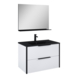 Meuble de salle de bain Atlantic Aria blanc mat + miroir et lavabo noir 80 cm