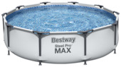 Bestway zwembad Steel Pro Max lichtgrijs Ø 305x76 cm met pomp