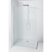 Paroi de douche Allibert Lago 100x195 cm petits carreaux/alu