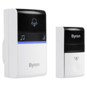 Byron draadloze deurbel plug-in - geen batterijen nodig dankzij kinetische drukknop DBY-23412 bereik 100 m