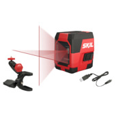 Laser en croix 15 m Skil 1910 AA avec pince polyvalente, rechargeable via USB