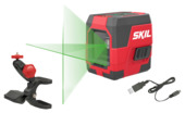 Skil kruislijnlaser groen 20 m 1912 AA USB oplaadbaar incl. klem