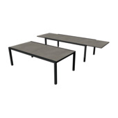 Tafel Uptown dark 2200/3400x1080 mm met onderstel in zwart