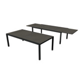 Table Luxury cement anthracite 2200/3400x1080 mm avec piétement noir