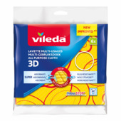 Vileda 3D microvezel schoonmaakdoek geel 6 stuks