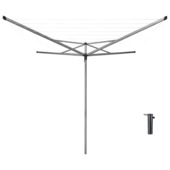 Brabantia Essential Droogmolen - met Betonanker - 50 m - Metallic Grey