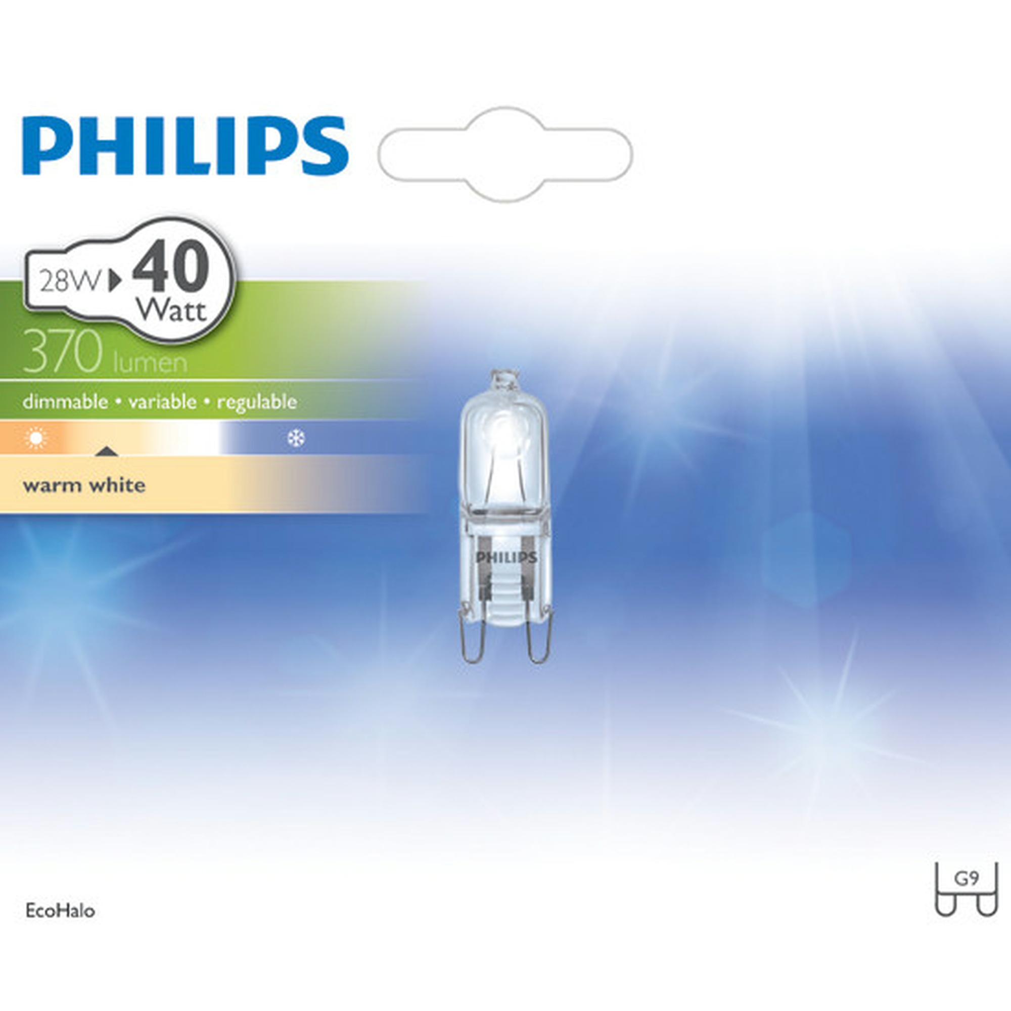 Capsule Philips Eco Halo G9 370 Lm 28W = 40W Ampoules halogènes