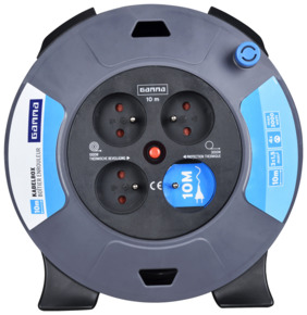 Boîtier enrouleur GAMMA 4 prises 10 m