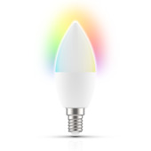 Qnect slimme WIFI LED-lamp kaars meerkleurig E14 380 lm - werkt met Google Home en Tuya