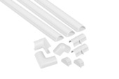 D-Line kit met 3x kabelgoot kwartrond 30x15 mm 1 m en 7 accessoires wit