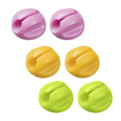 D-Line kabelclips zelfklevend neonkleuren 2x groen, 2x oranje, 2x roos