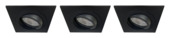 Set de 3 spots encastrables GAMMA orientable noir carré 92 x 92mm