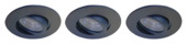 Set de 3 spots encastrables GAMMA orientable noir Ø 92mm