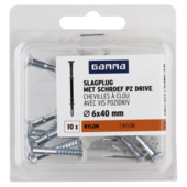 Cheville à clouer GAMMA 6x40 mm nylon 10 pièces