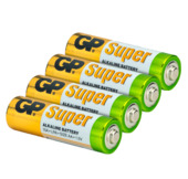 Piles AA GP super alcaline 1.5V 4 pièces