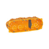 Legrand inbouwdoos holle wand 3-voudig horizontaal/verticaal 71 mm geel