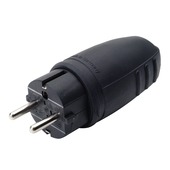 Profile stekker 16 A IP44 zwart rubber