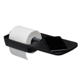 Porte-rouleau papier toilette Tiger Tess avec tablette noir-anthracite
