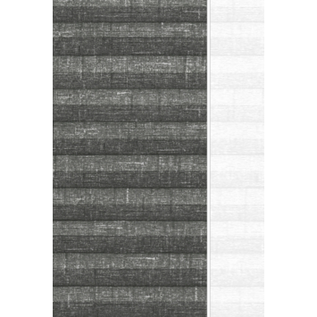 Kleurstaal GAMMA maatwerk dubbel plisségordijn deels verduisterend donkergrijs (8113)