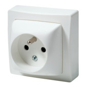 Legrand Oteo opbouwstopcontact 2-polig met aarding wit