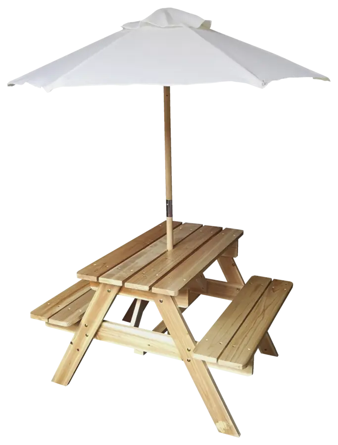 Table de pique-nique avec parasol pour enfants