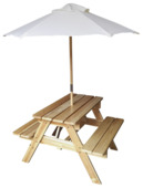 Wakefield picknickset kids behandeld hout met parasol