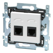 Niko stopcontact telefoon 2-voudig wit