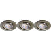 GAMMA LED inbouwspots set van 3x 10 W richtbaar staal Ø 85 mm