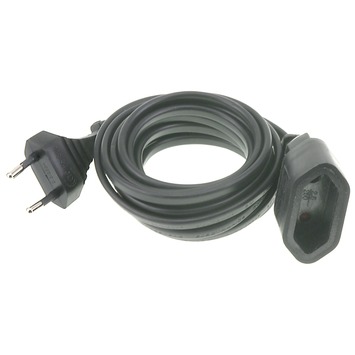 Exin verlengsnoer zwart 2x0,75 mm² - lengte 3 m