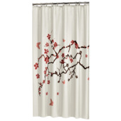Douchegordijn blossom 180 x 200 cm rood