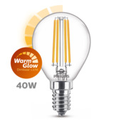 Philips LED kogel E14 40 W filament helder warmglow dimbaar