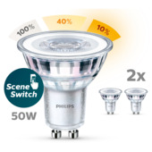 Philips LED spot GU10 50 W sceneswitch 2 stuks