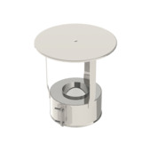 Saninstal dubbelwandig eindstuk met kap voor pelletkachel Ø 80-130 mm inox