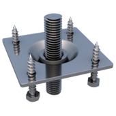 Verstelbare plaat voor betonpoer