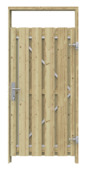 Tuinpoort pakket recht op metalen frame grenen hout 5,5 x 90 x 180 cm